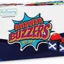 ArtCreativity Buzzer with Lights and Sounds - Set of 2 - Game Show Buzzer Buttons for Family Game Night and Trivia - Lights Up Red and Makes Loud Buzz Sound - Answer Buzzer Set