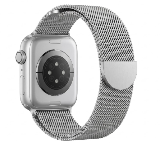 Mesh Metal Band Compatible with Apple Watch Band 38mm 40mm 41mm 42mm 44mm 45mm 46mm 49mm, Stainless Steel Magnetic Loop Strap for iWatch Ultra 3 2 1 Series 11/10/9/8/SE/7/6/5/4/3 Men Women, Silver