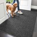 LUMI Ultra Thin Door Mat Indoor Entrance, Washable Entryway Mat with Non Slip Rubber Backing, Stain&Fade Resistant Doormat for Floor, Hallway, Porch, 32"x47", Grey Dot