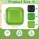 120 Pcs Square Paper Plates, Disposable Square Birthday Party Dessert Plates, Paper Dinner Plate for Party Theme Decorations Wedding Halloween Bridal Shower(Black, Grass green, Dark green, 7 Inch)