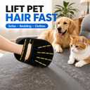 2 Pack Pet Hair Remover Glove for Couch, Reusable Cat and Dog Hair Removal Tool for Sofa, Carpet, Bedding, Car Seats and Clothes, Black