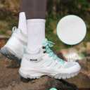 R CORD Hiking Boots Women Waterproof Non-Slip Womens Hiking Boots Ankle Support for Trail Walking Backpacking & Outdoor Adventures All Day (7.5, White)