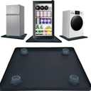 Mini Fridge Silicone Mat with 4 Base Raisers, 23.6"x23.6" Under Refrigerator Drip Pan Floor Protector - 0.8" Raised Edge Prevents Water Leaks & Floor Damage for Fridge, Washer, Dryer, Cooler