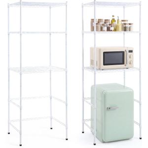 Briwooody 3-Tier Detachable Mini Fridge Stand Shelf with Storage, 64.8 x 24 x 18 inches