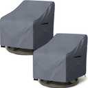 Outdoor Swivel Chair Cover 2 Pack,600D Heavy Duty 100% Waterproof Outdoor Chair Covers,Patio Furniture Covers for Swivel Patio Chairs,27.5" W x 32.5" D x 36" H,Grey