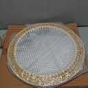 15 Inch Boho Round Hanging Wall Mirror Decorative Rattan Circle Mirrors for Farmhouse, Living Room, Bedroom