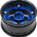 hobbysoul 2pcs RC 1/10 Aluminum Alloy Wheel Rims Hex 12mm Adjustable Offset Black & Blue Color Fit 1:10 RC On Road Drift Touring Car Tires