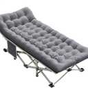 Camping Cot, Portable Folding Bed for Adults with Comfortable Mattress and Carry Bag, Heavy Duty Sleeping Cot for Home Office Outdoor Camping, Supports 330lbs (Grey)