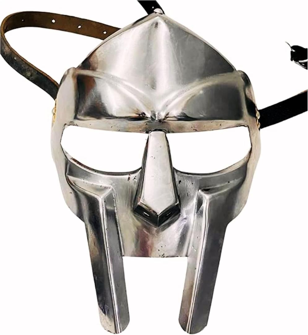 ALADEAN MF Doom Gladiator Face Mask Fantasy Party Costume Roman Gladiators Arena Maximus Helmet mf doom Movie viking Prop (Gladiator Mask)