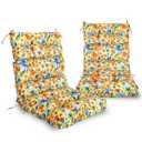 46 in. L x 22 in. W x 4 in. H Outdoor/Indoor High Back Patio Chair Cushion, Set of 2, Floral
