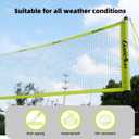 Professional Outdoor Volleyball & Badminton Combo Net - 32'x3' Heavy-Duty 21-Ply Polyester with Tarpaulin Tape & Top Cord - All Weather Court Replacement for Schools/Backyards
