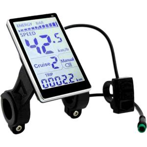 Electric Bike LCD Display, 5 Pin 24V 36V 48V 60V Universal E Scooter M5 LCD Panel Screen Replacement Electric Scooter Display for 31.8 22.2mm Electric Bikes