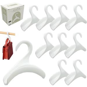 Bag Hanger for Closet, Purse Holder White Backpack Hanger Hook for Organizer Storage Purses Tote Bag Backpacks Handbags (Pack of 10)