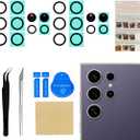 2 Set Back Camera Lens Replacement Compatible with Samsung Galaxy S24 Ultra All Carriers with Professional Repair Kit and Installation Instruction
