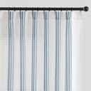 jinchan Striped Linen Blend Curtains 96 Inches Long for Living Room Blue Stripe Semi Sheer Light Filtering Modern Farmhouse Coastal Drapes for Bedroom Curtain Set of 2