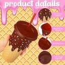 Yungyan 24 Pcs Ice Cream Drip Party Favors Ice Cream Drip Cups with Lids and Straws 24 oz Sweet Cone Acrylic Keychains Gift Bulk Reusable Plastic Tumbler for Birthday Baby Shower Summer Party Supplies