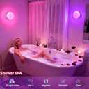 Magastar IP68 Rechargeable Shower Lights with Remote, 4400mAh Long Battery Life,400 LM,3CCT White & 16 RGB Colors,3 Timers,Waterproof Inside Shower Lamp or Bathroom, Bedroom, Party Mood Lighting