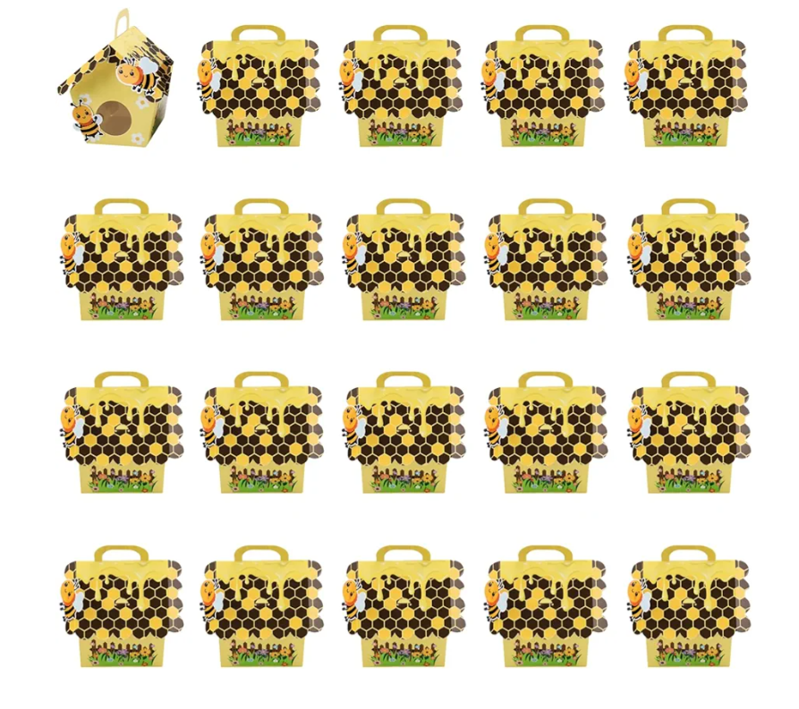 LYINGUO 20pcs Bee Candy Boxes,Small Candy Packaging Boxes for Wedding Birthday Party Decorations