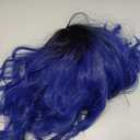 Baruisi Blue Wigs for Women Long Curly Wavy Synthetic Hair Wig Natural Middle Parting Heat Resistant Costume Cosplay Wig