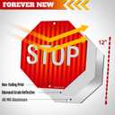 2 x ANLEY Stop Sign 12 X 12 In - Diamond Grade Reflective at Nights - 40 Mil Thick Rust-Free Aluminum - Easy Mounting - Street Road Slow Warning Metal Warning Signs Octagon Outdoor Use