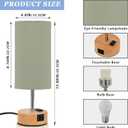 Bedside Table Lamp Touch Control with USB Port,Sage Green 3 Way Dimmable Nightstand Lamp for Bedroom, Dorm, Living Room, Office