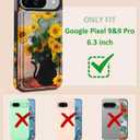 Shorogyt for Google Pixel 9/for Pixel 9 Pro Wallet Case with Card Holder - Sunflower Cat Design Kickstand for Magnetic Clasp Back Flip Folio Leather Phone Cases for Pixel 9/9 Pro Case for Women Girls