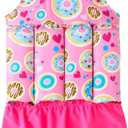 IDOPIP Kids Boys Girls Floatation Swimsuit with Adjustable Buoyancy Baby Float Suit Swim Vest One Piece Swimwear Bathing Suit (9-12 Months, Pink Donut)