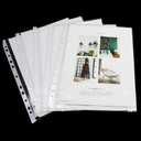 Clear Sheet Protectors, 100 Pieces per Set, Size 235mm x 305mm (9.25in × 12in), 11-Hole Punched for Ring Binders, Document Storage