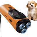 Anti Barking Device for Dogs, 3X Ultrasonic Dog Bark Deterrent Device with Training Modes Stop Neighbors Dog Barks, Portable Dog Training Tool with Flashlight Indoor Outdoor Use, Orange and Black