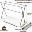 Spreezy 94 Inch Clothes Drying Rack, Stainless Steel, Indoor/Outdoor
Adjustable Length Holds 44 bs, Zero Assembly, Foldable Laundry Drying Rack. Portable, Space-Saving, with Windproof Hooks