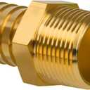 Air Hose Fittings, 1" NPT Male to 1" Barb Brass Hose Barb Fittings, Durable Brass Adapter for Air, Water, Fuel Systems, Leak-Resistant Design