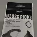 Dental Floss Picks for Teeth (200ct) - Double Thread Tooth Picks Flossers for Adults, Toothpicks Floss, Vegan Corn-Straw Handle, Shred-Resistant String for Interdental Oral Care & Gum Health, Charcoal (50 Count (Pack of 4))