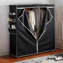 BrylaneHome 60" 2-Door Portable Wardrobe Closet - Black (One Size)