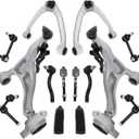 14pcs Front Suspension Kit Upper Lower Control Arm W/Ball Joint Sway Bar Link Inner Outer Tie Rod End Boot Assembly Replacement for 2008-2010 Infiniti G37,2009-2020 Nissan 370Z