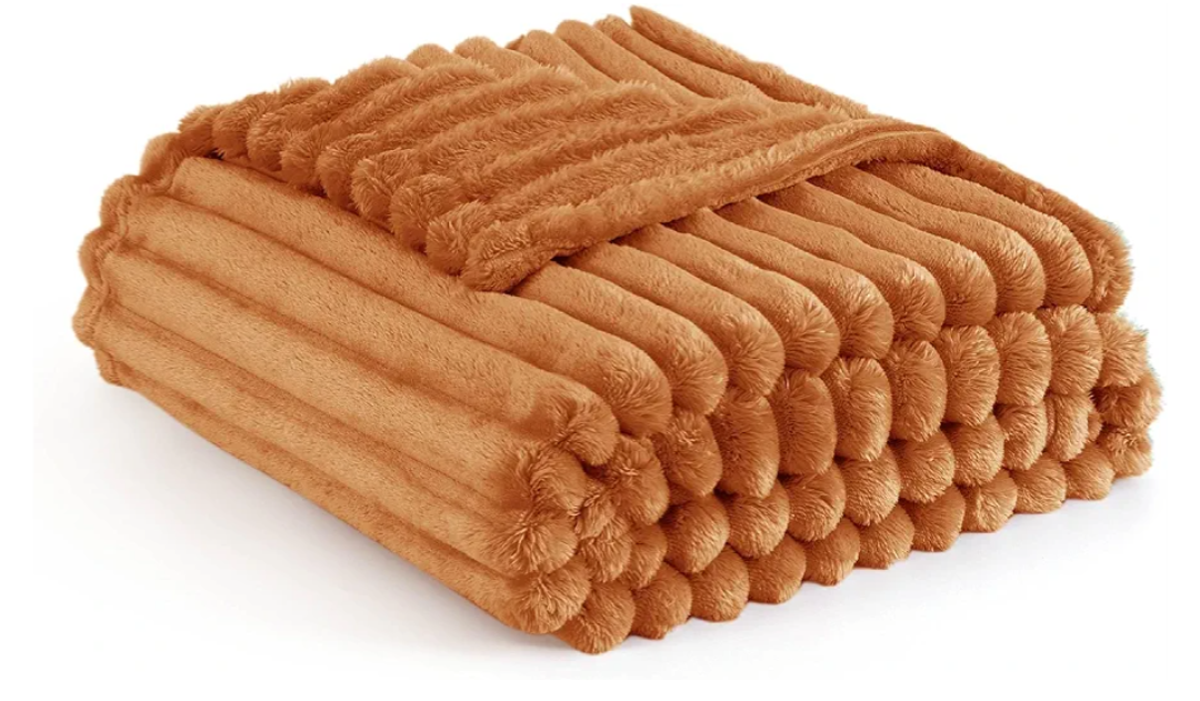 Bedsure GentleSoft Orange Fall Throw Blanket for Couch - Cozy Soft Blankets for Women, Cute Small Fall Throws for Girls, Orange, 50x60 Inches