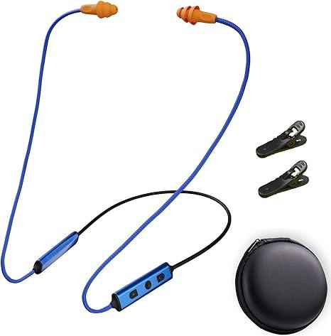 Cuzabe Ear Plugs Bluetooth Headphones for Work, Neckband Wireless Earbuds, Noise Reduction inEar Earphones with Mic and Controls, Waterproof Earbuds with 20 Hours Battery, for Industrial Safety