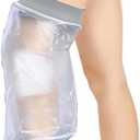 Divvsck Waterproof Knee Cast Cover for Shower,Watertight Cast Bag Covers- Shower Protector for Knee Replacement Surgery, Wound, Burns Reusable (Size:L)