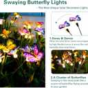TONULAX Solar Garden Lights - 6 Pack Swaying Butterfly Light, Swaying in The Wind, Solar Outdoor Lights, Yard Patio Pathway Decoration, High Flexibility Iron Wire & Realistic Butterflies (6 Pack)