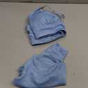 Herseas Women's Seashell Textured Bikini Sets Stitching Ribbon Shell Decoration Swimsuits High Waisted Bathing Suits (Medium, Baby Blue)