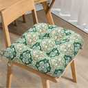 FUNHOME Set of 2 Outdoor Chair Cushions,Water-Resistant Tufted Seat Cushions for Patio Furniture,19 x 19 x 5 Inch, Patio Cushion for Rocking, Camping, Kitchen Chairs Green Medal