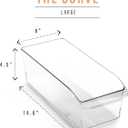 BINO | Plastic Storage Bins, Large | THE CURVE COLLECTION | Multi-Use Fridge / Freezer Organizer | Built-In Handle | BPA-Free | Pantry and Home Organization
