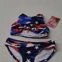 Kanu Surf Girls' Addie UPF 50+ Beach Sport Racer Bikini 2-Piece Swimsuit (6X, American Dream Flag)