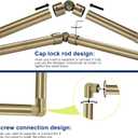 Antique Bronze Corner Window Curtain Rods with Aluminum End Cap Finials and Brackets,1 Inch Diameter Bay Window Curtain Rods,2 Sided 36-72 Inch Adjustable Drapery Rod
