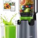Max5 Juicer Machines,Aeitto Cold Press Juicer with 5.3 Wide Mouth for Whole Fruits & Vegetables, Professional Slow Masticating Juice Extractor, Self Feeding, Easy to Use, High Juice Yield, Dark Grey