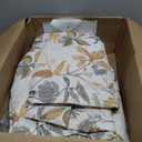 Jinchan 100% Blackout Curtains for Bedroom 84 Inches Length Linen Curtains Tropical Yellow Leaf Print Botanical Window Treatment with Lining for Living Room Farmhouse Country Drapes Set 2 Panels
