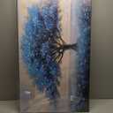 Glvzygy Blue Tree of Life Wall Art Abstract Modern Artwork Canvas Painting Textured Tree Pictures Wall Decor Home Decor Wall Ready to Hang for Bedroom Living Room Size 24"x48"