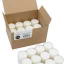 Stonebriar 48 Count White Unscented Smokeless Long Burning Clear Cup Tea Light Candles with 8 Hour Burn Time