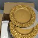 100 Pcs Gold Charger Plates 13 Inch Plastic Round Chargers Bulk Decoration Dinner Plates with Disposable Napkins for Wedding Party Event Table Setting(50 Set)