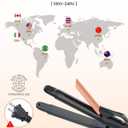 Dual Voltage Curling Iron 2-in-1 Curling Iron 1 Inch,(100V~240V) Dual Voltage Hair Straightener Travel CurlingIron European Flat Iron(Black)