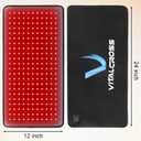 Large Red Light Therapy Pad for Body 24"x12", 660nm & 850nm Near Infrared Light Therapy Mat 35w with 10-90min Timer Setting for Back, Waist, Shoulder & Joints Alleviate Discomfort